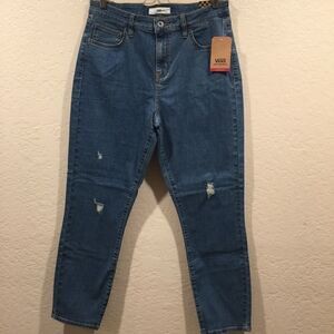 Vans High Rise Skinny 30 Blue Jeans Distressed Stretch